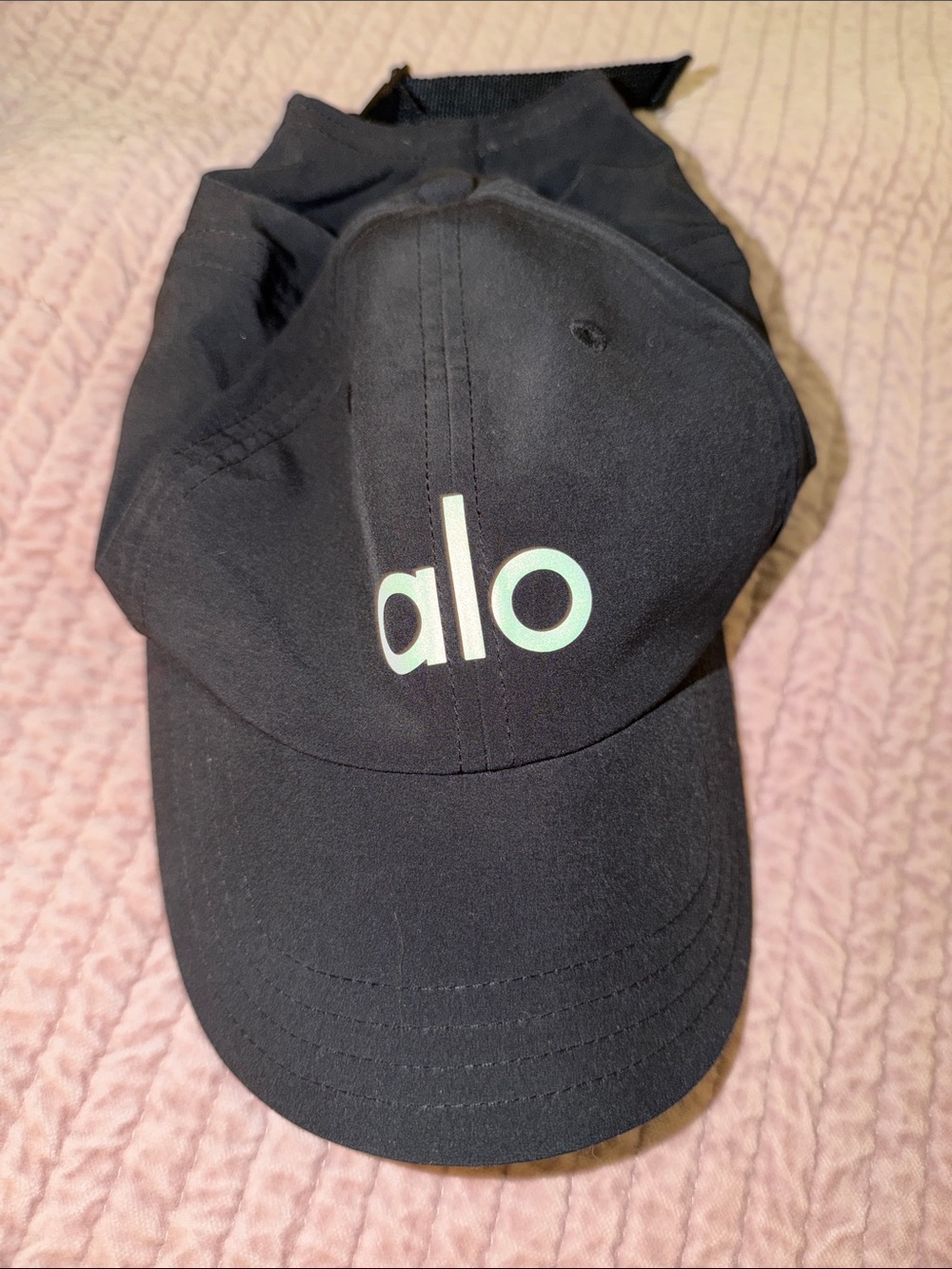 ALO Yoga Kids Black Cap with White Logo